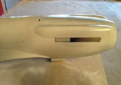 MK19 cowling fitted to fuselage with correct rear top panel break line